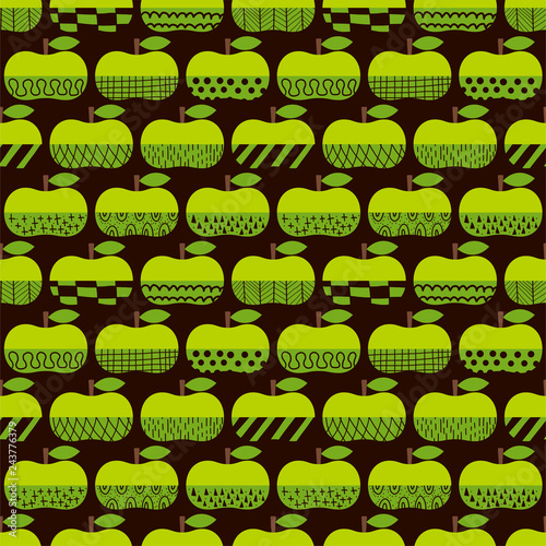 Apple background. Seamless pattern.Vector. りんごのパターン