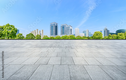 City square floor and modern commercial building in Shanghai © ABCDstock