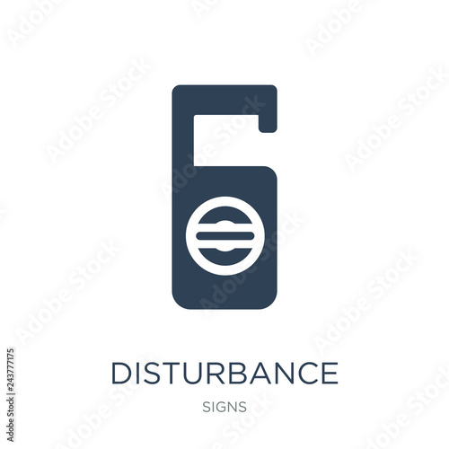 disturbance icon vector on white background, disturbance trendy filled icons from Signs collection, disturbance vector illustration