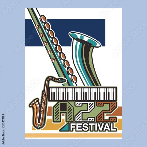 Indie musician concert show poster with acoustic guitar vector illustration - Vector