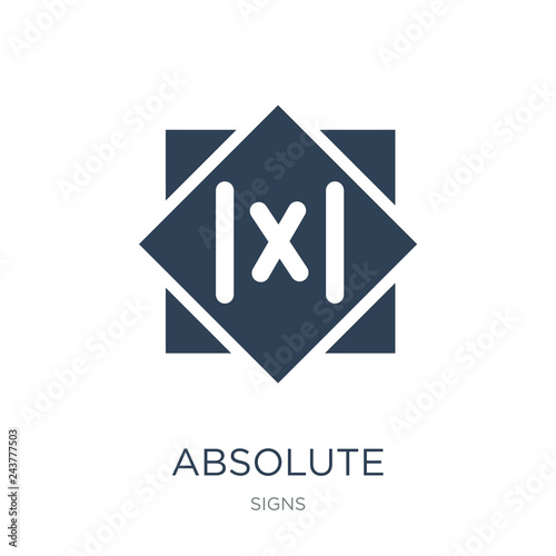 absolute icon vector on white background, absolute trendy filled icons from Signs collection, absolute vector illustration