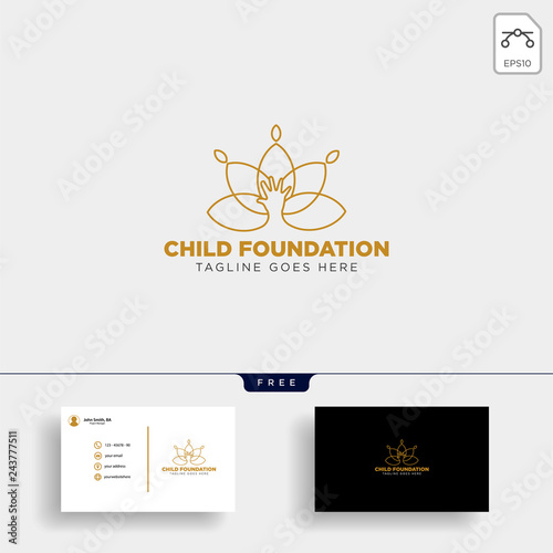 Momy and child, children care logo template vector isolated
