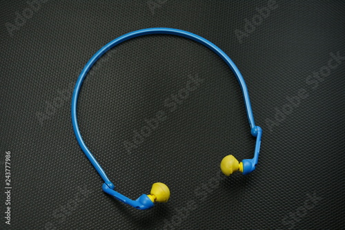 Canvas Print blue Protective earplugs