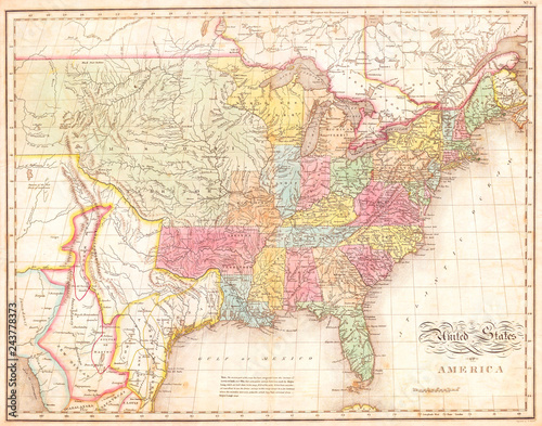 1823, Melish Map of the United States of America
