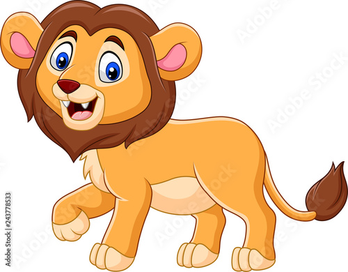 Fototapeta Naklejka Na Ścianę i Meble -  Cute baby lion cartoon