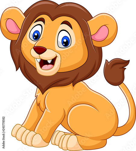 Fototapeta Naklejka Na Ścianę i Meble -  Cute baby lion cartoon
