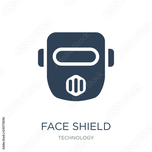 face shield icon vector on white background, face shield trendy filled icons from Technology collection, face shield vector illustration