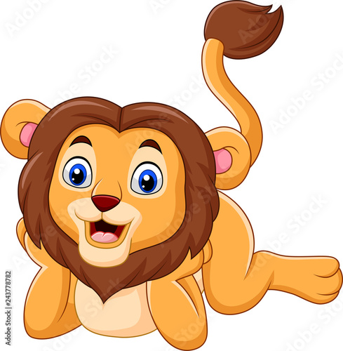 Fototapeta Naklejka Na Ścianę i Meble -  Cute baby lion cartoon