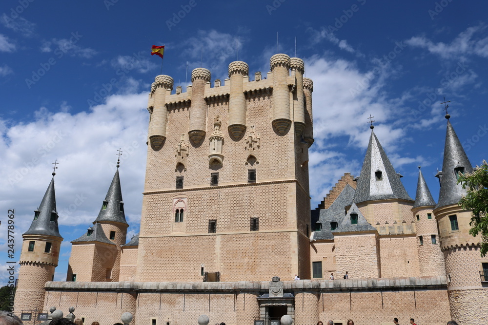 Spain, Castile and Leon, Segovia, View of the Alcazar.
