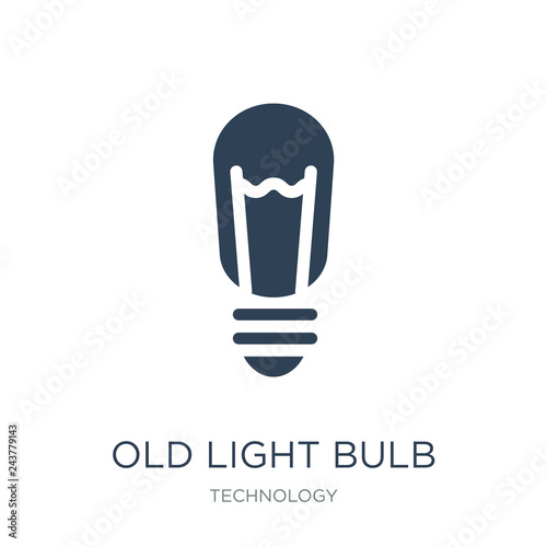 old light bulb icon vector on white background, old light bulb trendy filled icons from Technology collection, old light bulb vector illustration