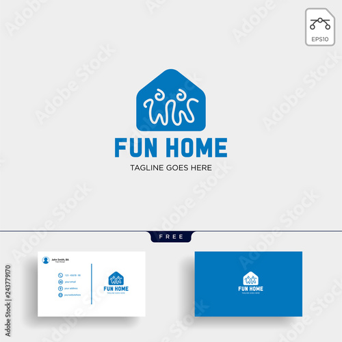 Little Friend Happy creative logo template vector illustration