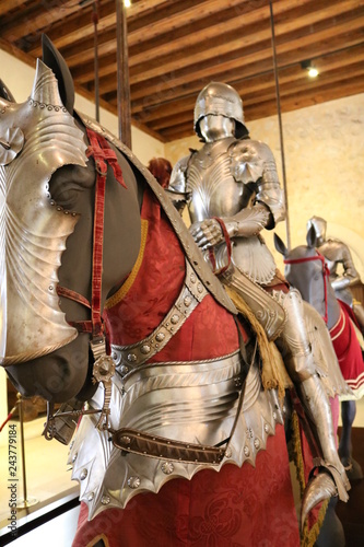 Traditional armor in the medieval city of Segovia (Spain)