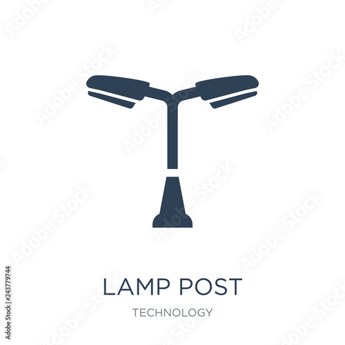 lamp post icon vector on white background, lamp post trendy filled icons from Technology collection, lamp post vector illustration