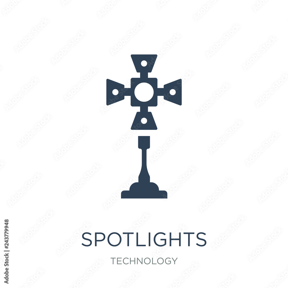 Obraz premium spotlights icon vector on white background, spotlights trendy filled icons from Technology collection, spotlights vector illustration
