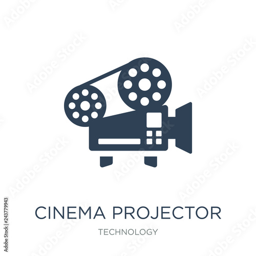 cinema projector icon vector on white background, cinema projector trendy filled icons from Technology collection, cinema projector vector illustration