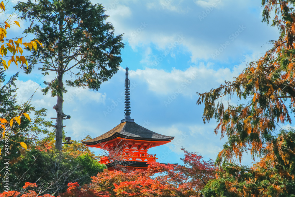 Kiyomizu-dera temple is a zen buddhist temple in autum season and one of the most popular buildings in Kyoto Japan. Kiyomizu-dera temple is a zen buddhist temple in autum season and one of the most popular buildings in Kyoto Japan.