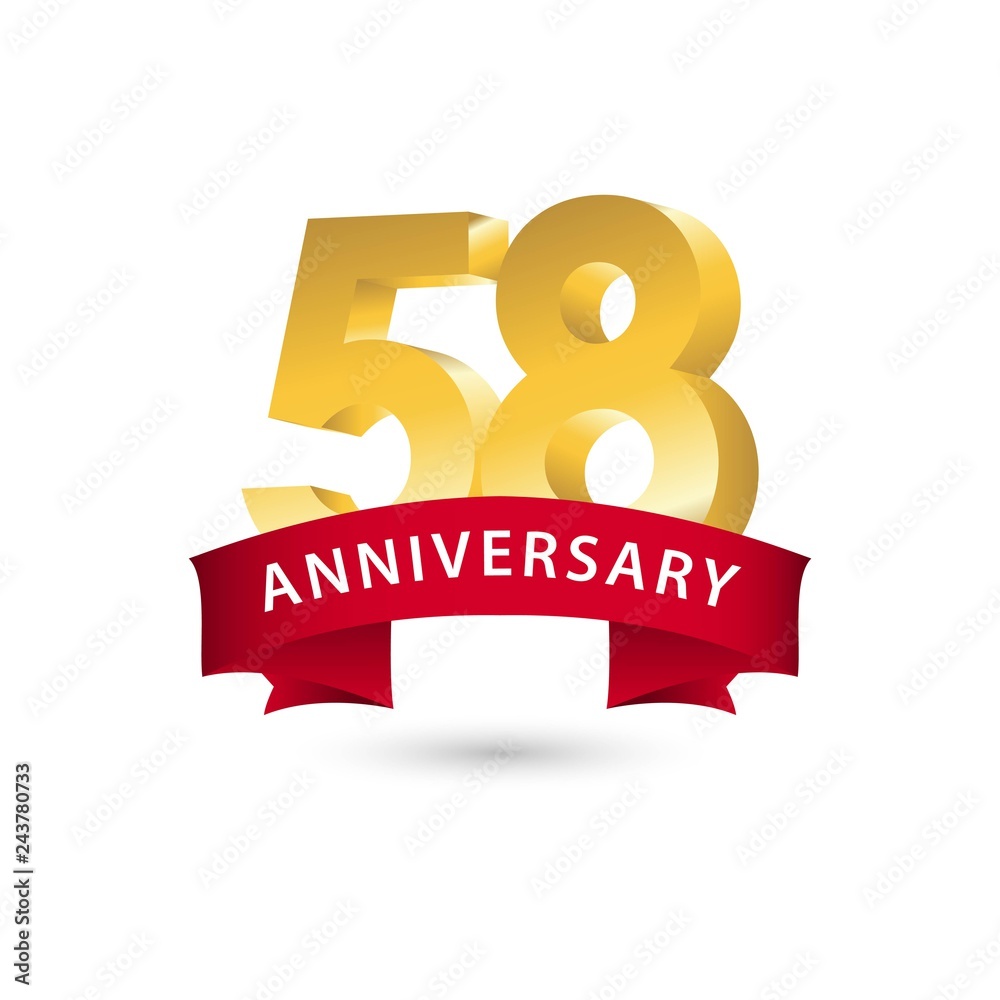 58 Year Anniversary Vector Template Design Illustration 58 Year Anniversary Vector Template Design Illustration