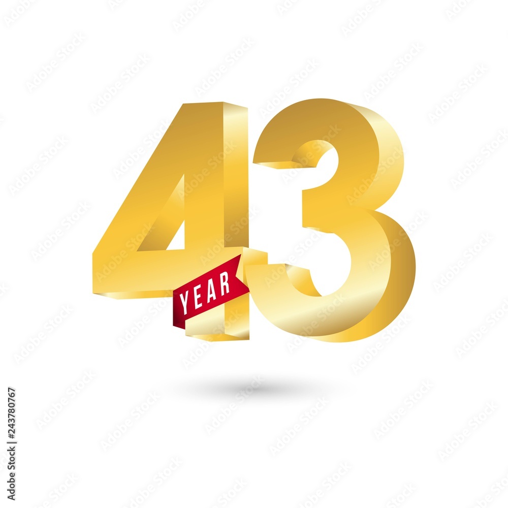 43 Year Anniversary Vector Template Design Illustration 43 Year Anniversary Vector Template Design Illustration