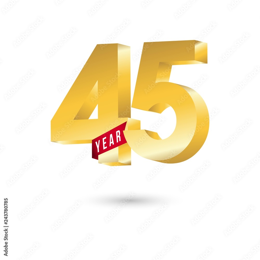 45 Year Anniversary Vector Template Design Illustration 45 Year Anniversary Vector Template Design Illustration