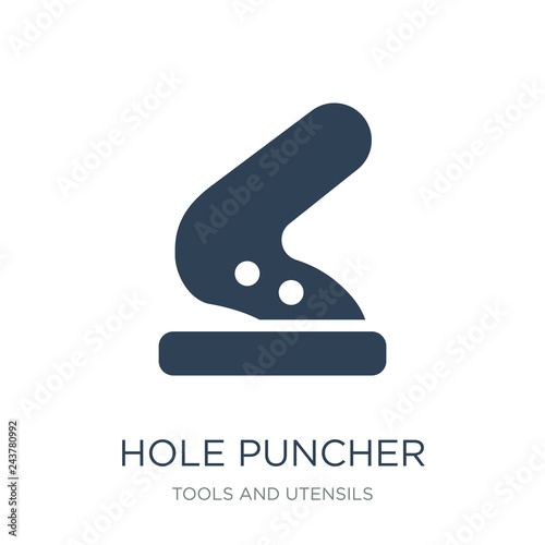 hole puncher icon vector on white background, hole puncher trendy filled icons from Tools and utensils collection, hole puncher vector illustration