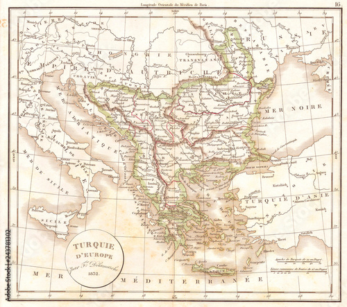 1832  Delamarche Map of Greece and the Balkans