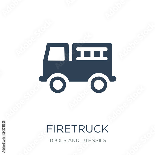 firetruck icon vector on white background, firetruck trendy filled icons from Tools and utensils collection, firetruck vector illustration