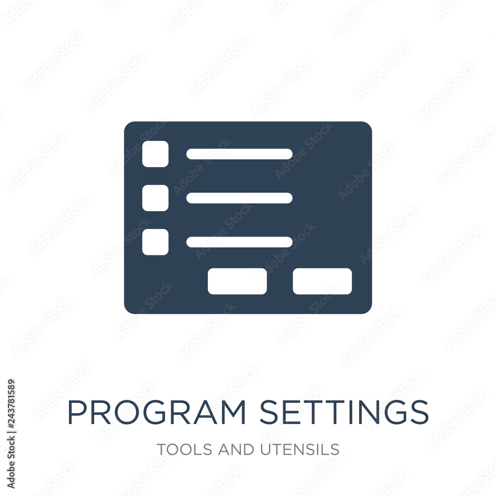 program settings icon vector on white background, program settings trendy filled icons from Tools and utensils collection, program settings vector illustration program settings icon vector on white background, program settings trendy filled icons from Tools and utensils collection, program settings vector illustration