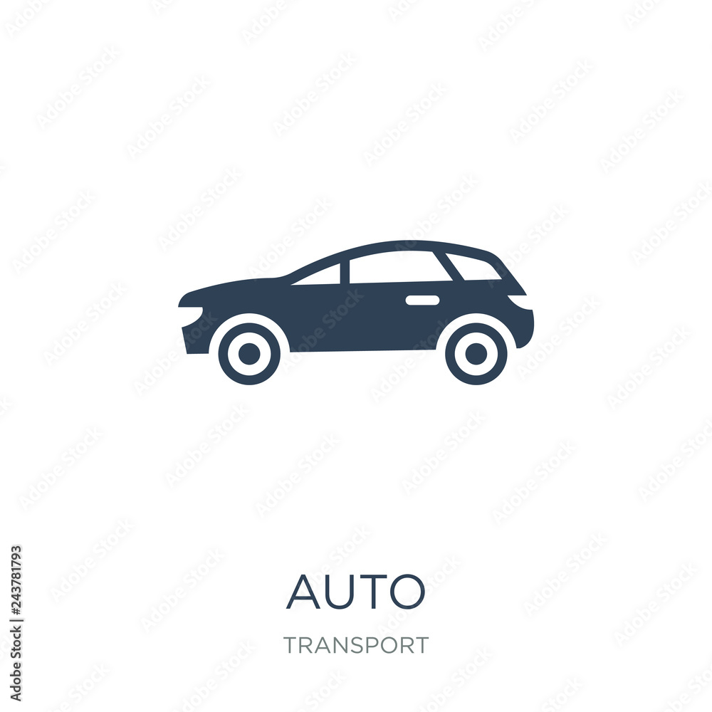 auto icon vector on white background, auto trendy filled icons from Transport collection, auto vector illustration