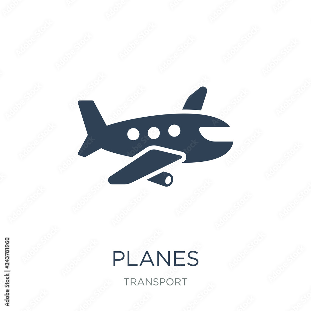 planes icon vector on white background, planes trendy filled icons from Transport collection, planes vector illustration