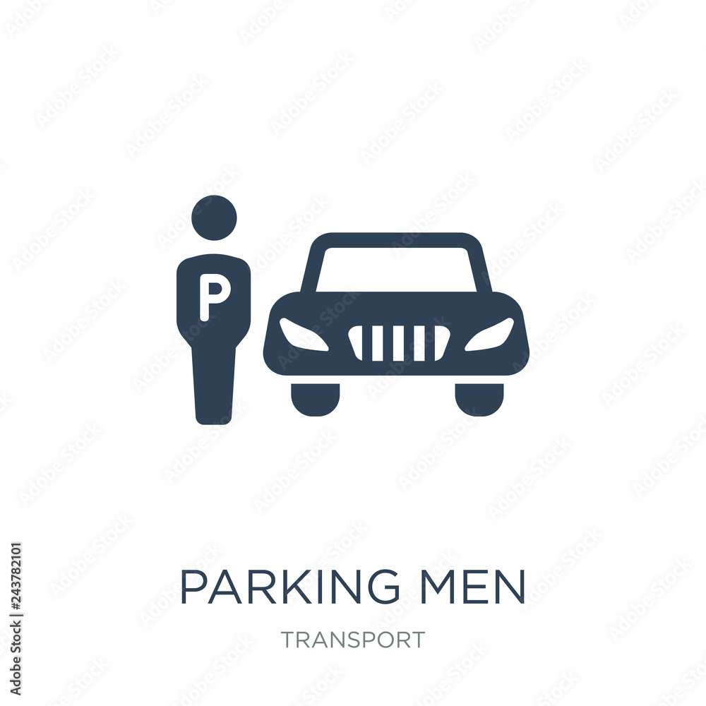 parking men icon vector on white background, parking men trendy filled icons from Transport collection, parking men vector illustration