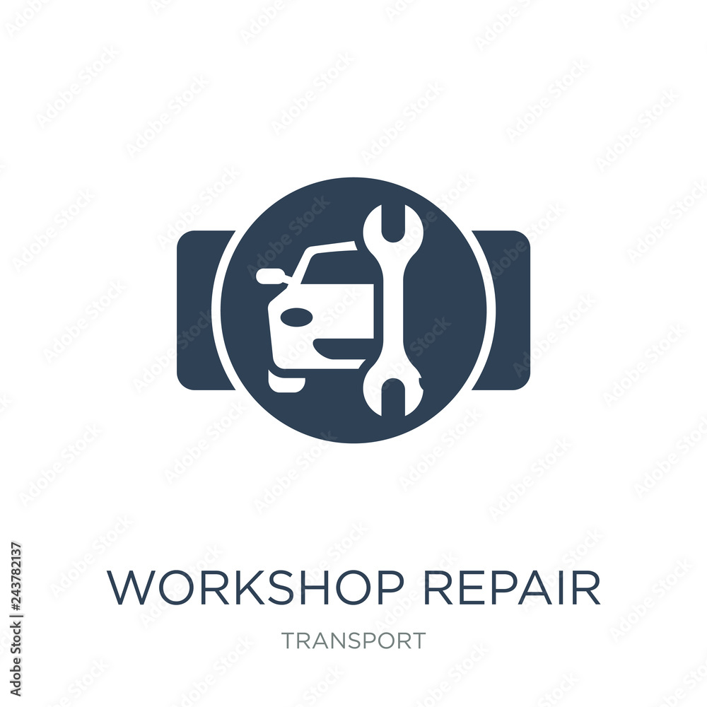 workshop repair icon vector on white background, workshop repair trendy filled icons from Transport collection, workshop repair vector illustration
