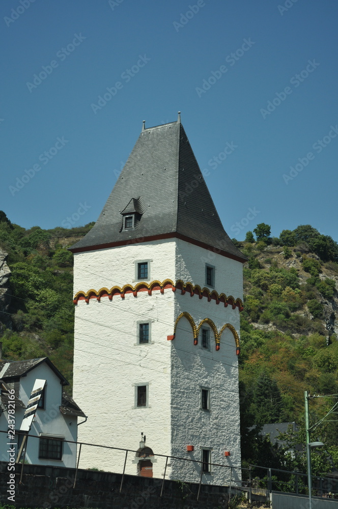 Castles in southwestern Germany in the area  sankt goarshausen Rhine- Rhine River, Germany