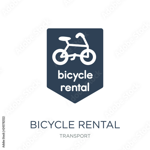 bicycle rental icon vector on white background, bicycle rental trendy filled icons from Transport collection, bicycle rental vector illustration