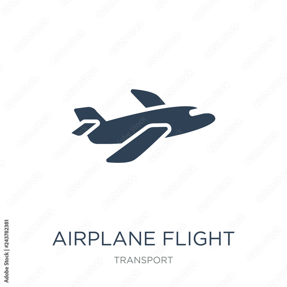 airplane flight icon vector on white background, airplane flight trendy filled icons from Transport collection, airplane flight vector illustration