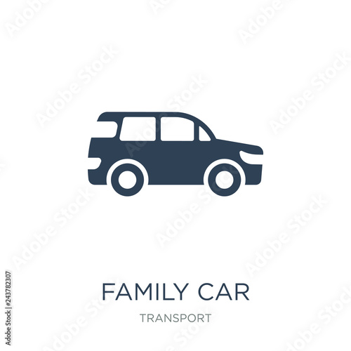 family car icon vector on white background  family car trendy filled icons from Transport collection  family car vector illustration