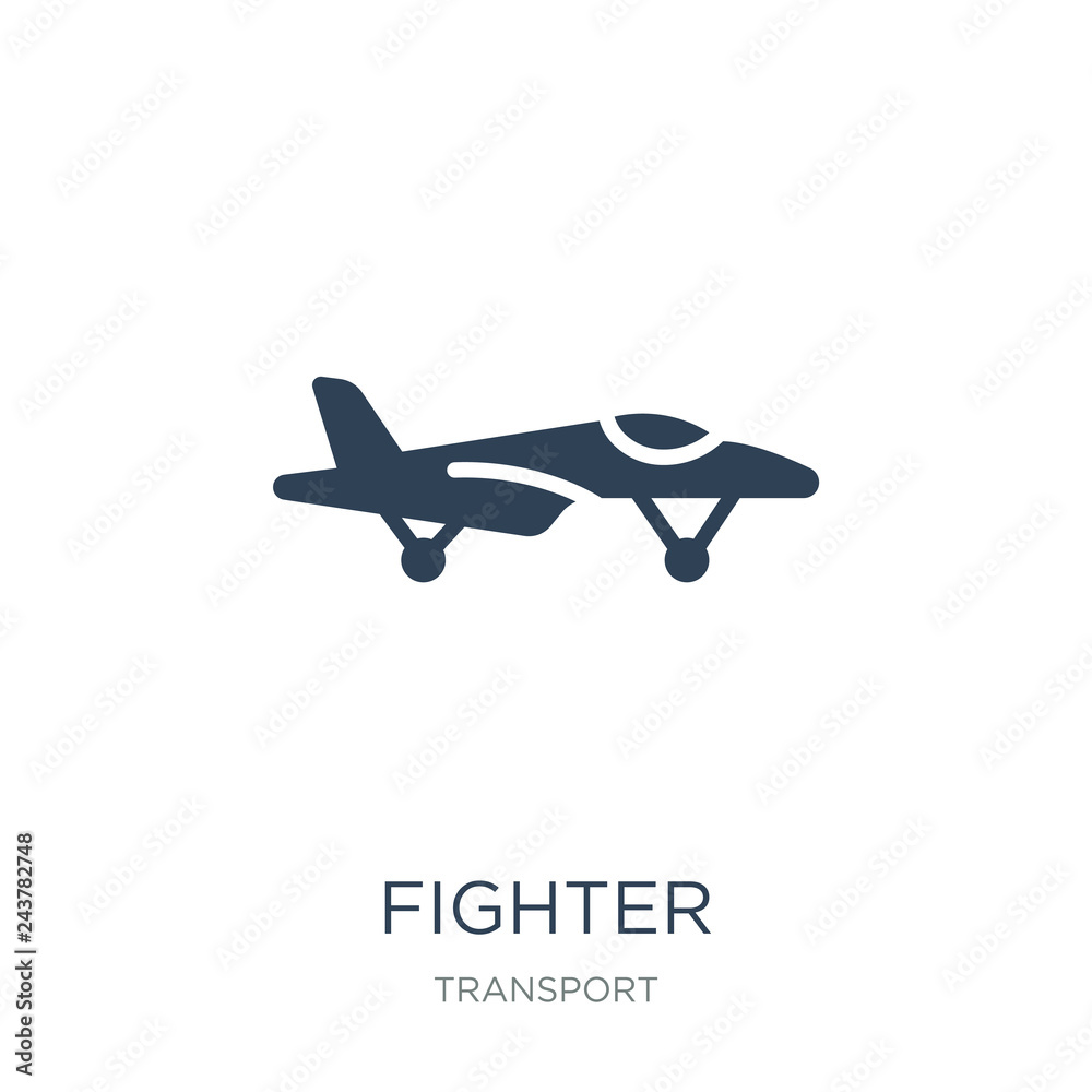 fighter icon vector on white background, fighter trendy filled icons from Transport collection, fighter vector illustration