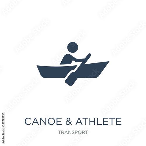 canoe & athlete icon vector on white background, canoe & athlete trendy filled icons from Transport collection, canoe & athlete vector illustration