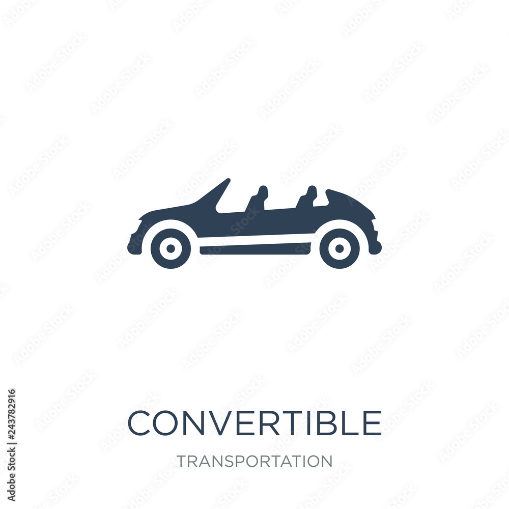 convertible icon vector on white background, convertible trendy filled icons from Transportation collection, convertible vector illustration