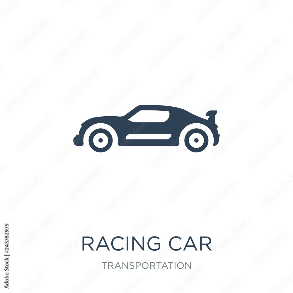 racing car icon vector on white background, racing car trendy filled icons from Transportation collection, racing car vector illustration