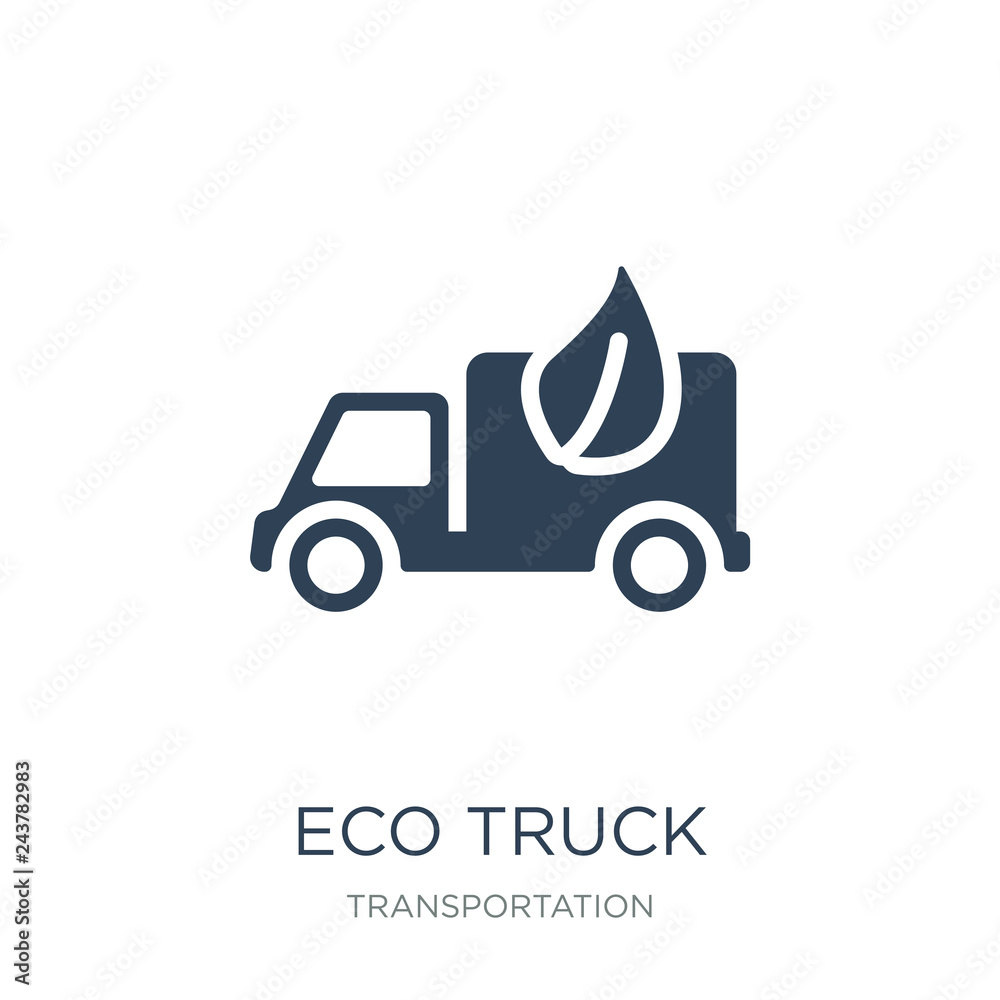 eco truck icon vector on white background, eco truck trendy filled icons from Transportation collection, eco truck vector illustration