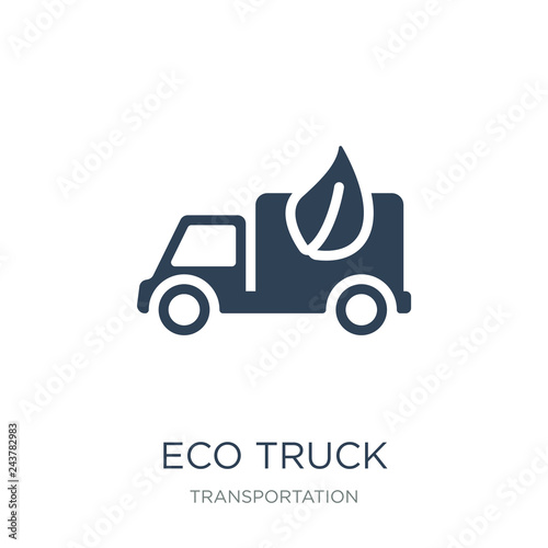 eco truck icon vector on white background  eco truck trendy filled icons from Transportation collection  eco truck vector illustration