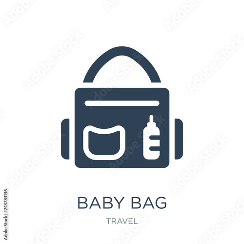baby bag icon vector on white background, baby bag trendy filled icons from Travel collection, baby bag vector illustration