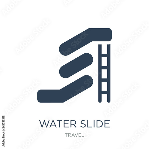 water slide icon vector on white background, water slide trendy filled icons from Travel collection, water slide vector illustration