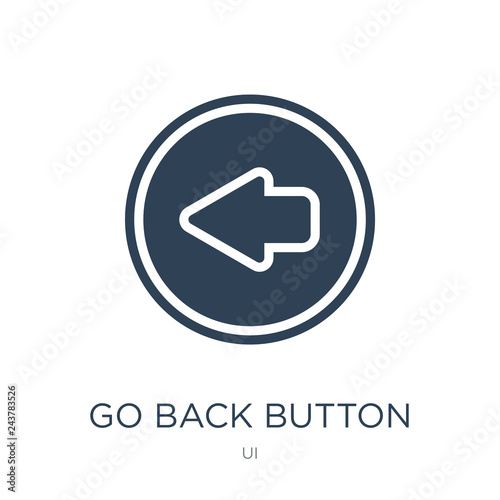 go back button icon vector on white background, go back button trendy filled icons from UI collection, go back button vector illustration