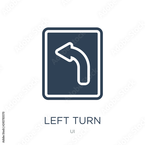Wallpaper Mural left turn icon vector on white background, left turn trendy filled icons from UI collection, left turn vector illustration Torontodigital.ca