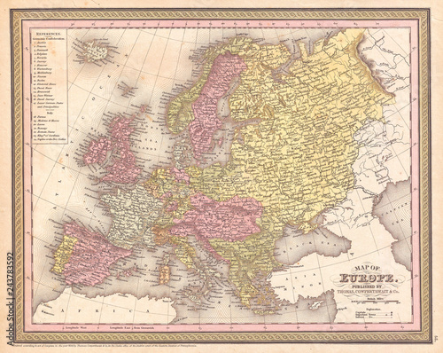 1850  Mitchell Map of Europe