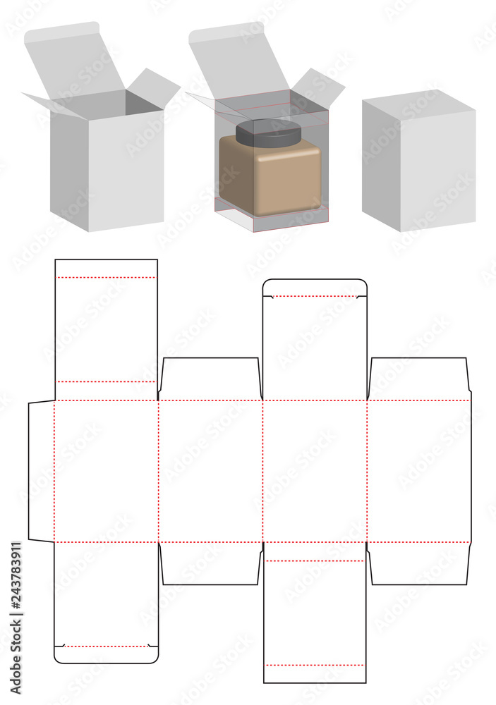 Box packaging die cut template design. 3d mock-up Box packaging die cut template design. 3d mock-up