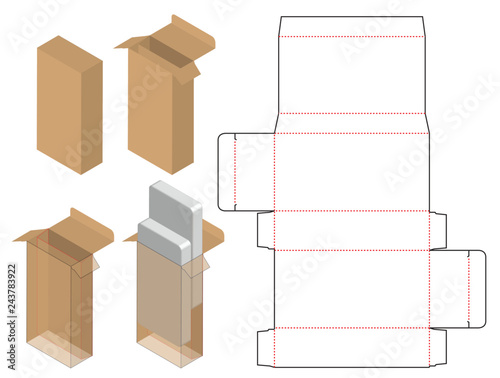 Box packaging die cut template design. 3d mock-up