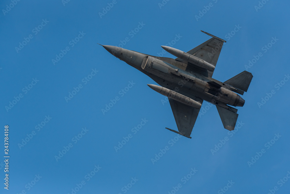 Army Show performant of air craft in air show with blue sky background Army Show performant of air craft in air show with blue sky background