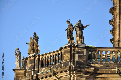 Statues on the Cathedral of the Holy Trinity (Katholische Hofkirche) in Dresden, Germany - 2011 © Laurenx